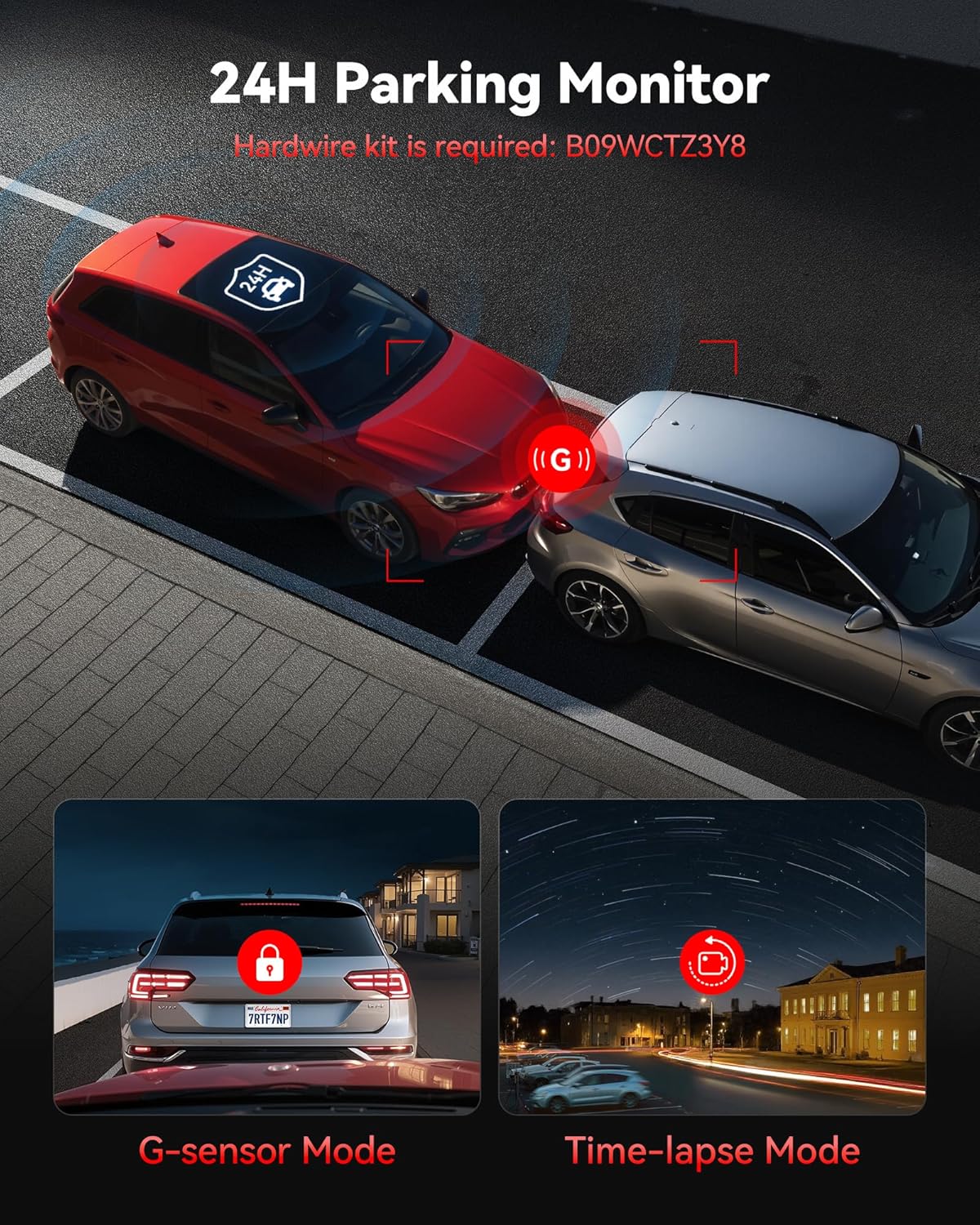 Redtiger F7 4K Dual Camera Dashcam Front and Rear WiFi