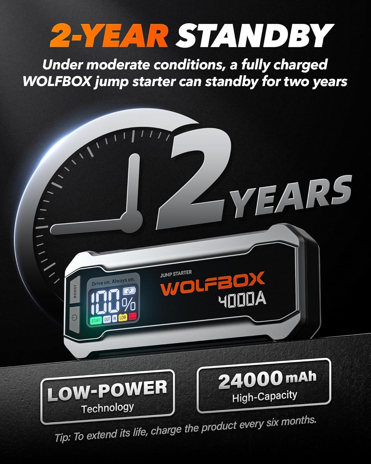 Wolfbox 4000A 12v Jump Starter